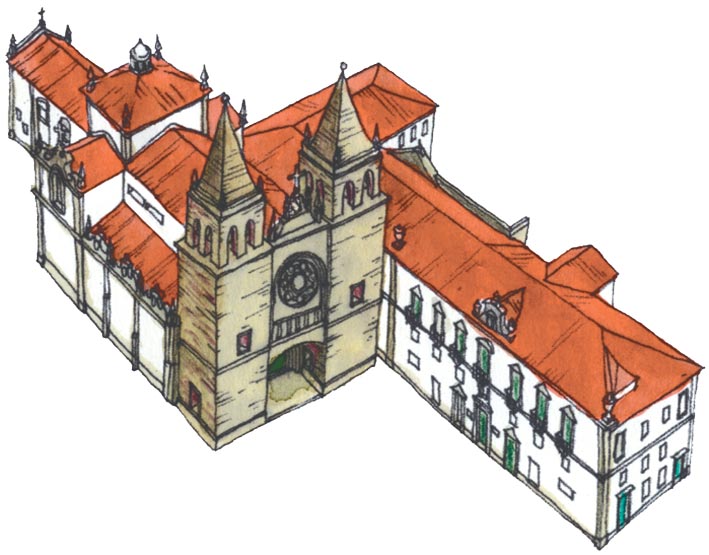 Desenho do Mosteiro de Santa Maria de Pombeiro
