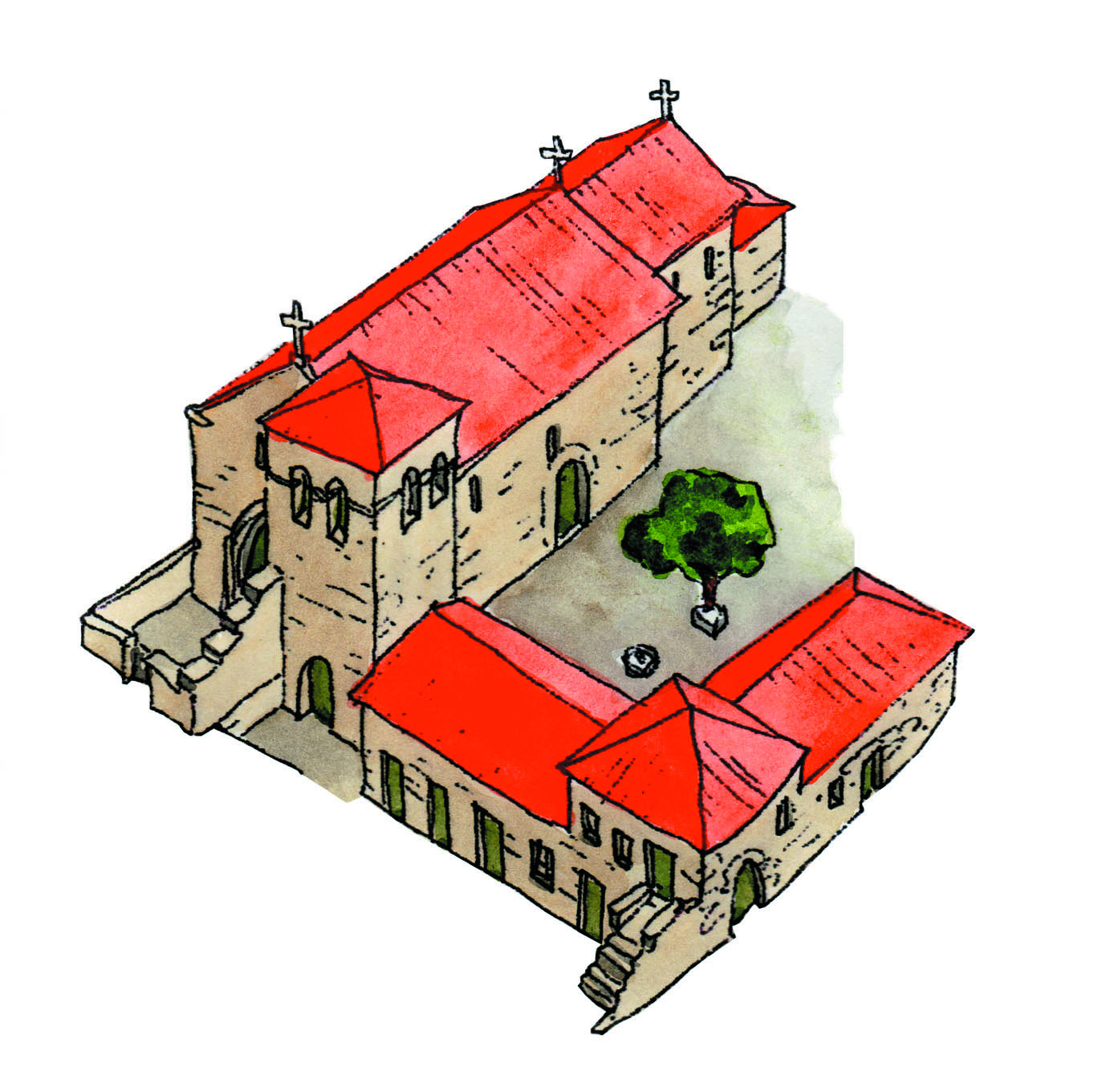 Desenho do Mosteiro do Salvador de Freixo de Baixo