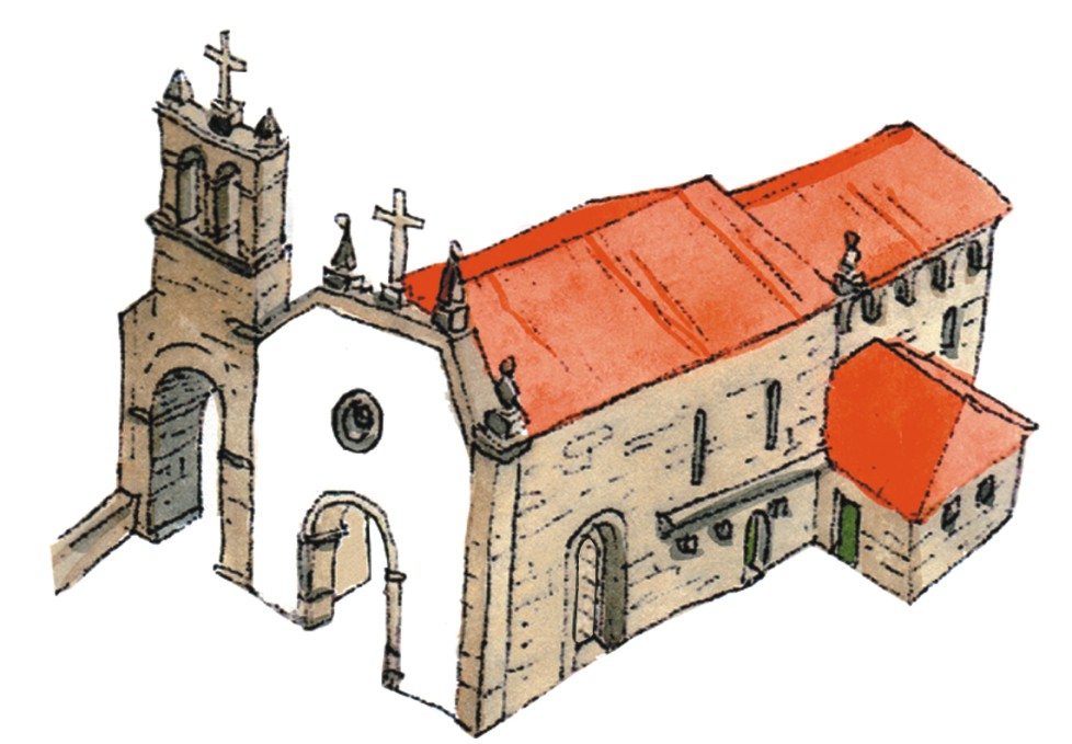 Desenho da Igreja de São João Baptista de Gatão